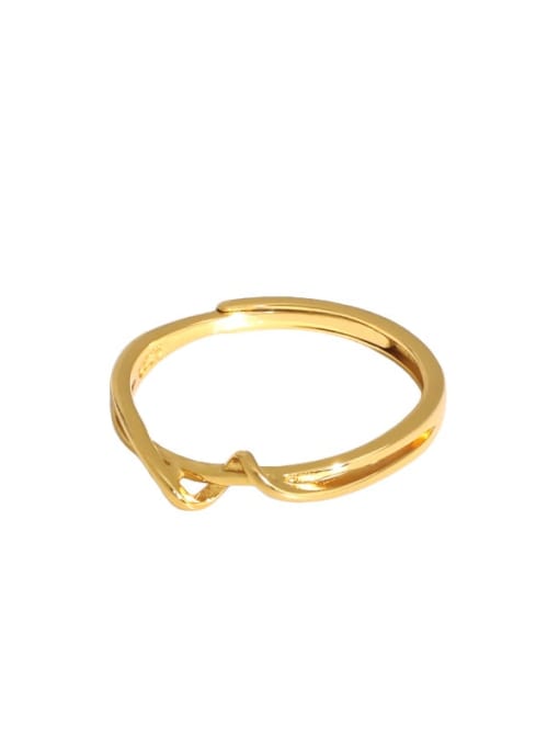 18K gold  [14 Adjustable] 925 Sterling Silver Irregular Minimalist Band Ring